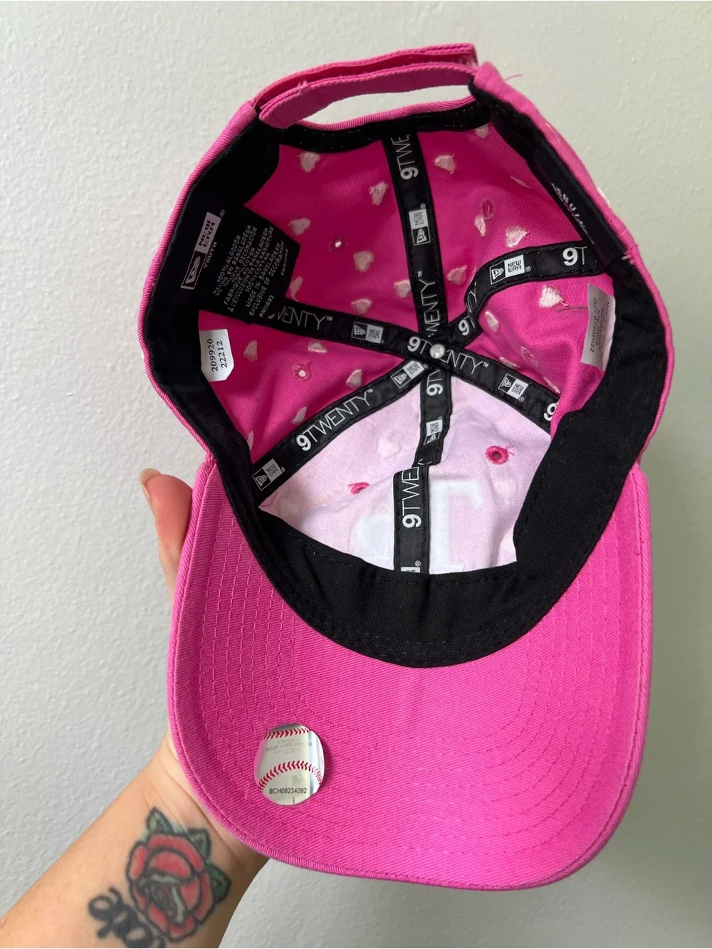 Pink Tampa Bay Rays Heart Embroidered Baseball Cap Size Youth